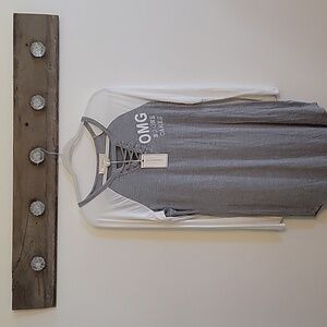 NWT Gray and White Lace-Up Nighrshirt SZ XL *See Listing